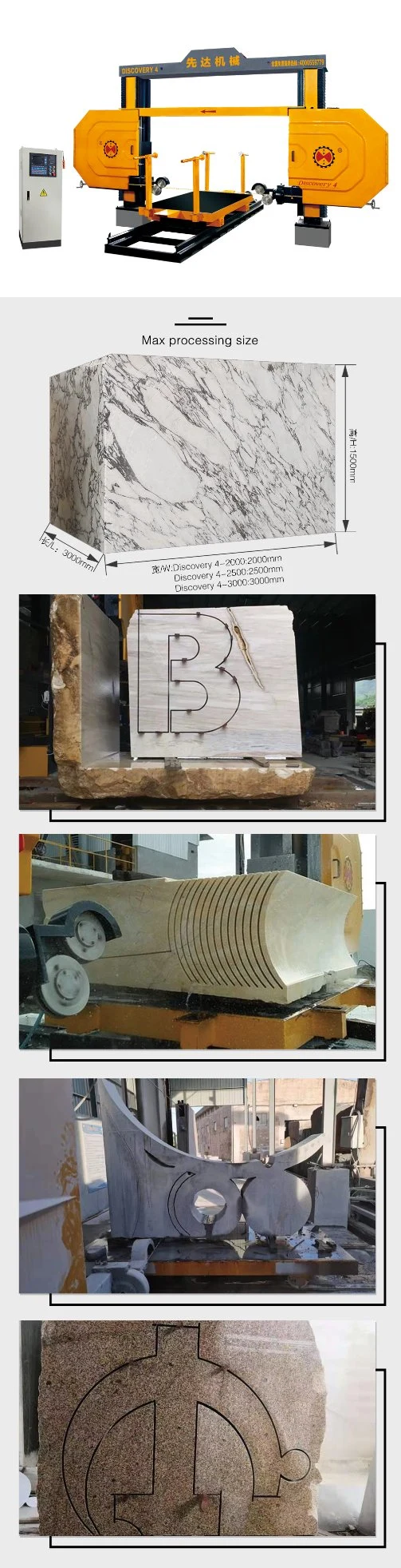  CNC solo Diamond Bridge Saw Granite grande y máquina de mármol del corte por bloques del cortador de piedra de la mina de la sierra del alambre