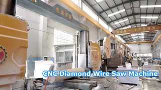 Máquina de sierra de hilo diamantado CNC de 4 ejes para corte de bloques de granito y mármol y perfilado de piedra 3D