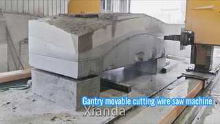 Máquina cortadora de sierra de alambre de diamante móvil de pórtico industrial para la fabricación de bloques de granito