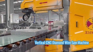 Máquina vertical de sierra de hilo diamantado CNC para perfilado de piedra 3D y corte de bloques