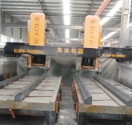 3 Ejes CNC Puente de doble viga Tipo Cuatro Máquinas de corte y fresado de cuchillas para el procesamiento de piedra de forma especial a gran escala