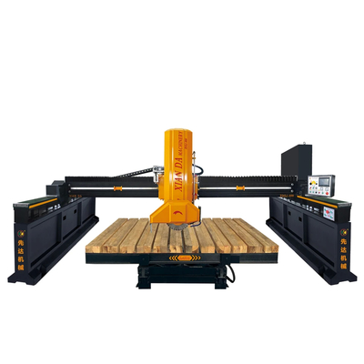 Máquina de corte de puente de losas de piedra de velocidad con mesa de trabajo de 0-90°/0-360° y hoja de 300-400mm
