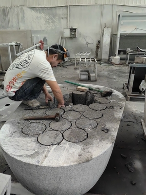 Máquina de perforación para lápidas, linternas de piedra, fregadero.