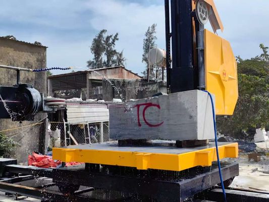 Máquina CNC de sierra de alambre de diamante con 4 volantes para el corte de piedra industrial