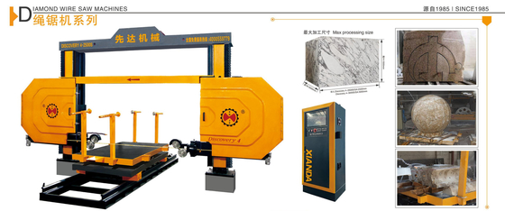 Máquina de sierra de alambre de diamante CNC de 4 ejes con sistema de control automático para mármol, granito