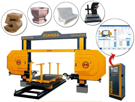 Máquina de corte con hilo diamantado CNC de 4 ejes para corte de piedra de precisión para formas especiales y diseños curvos
