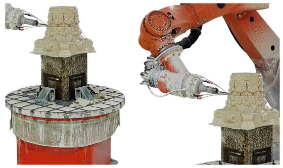 Máquina de corte de piedra de robot CNC de 6 ejes con control interpolado y tabla giratoria opcional de 7 e eje para tallado de precisión