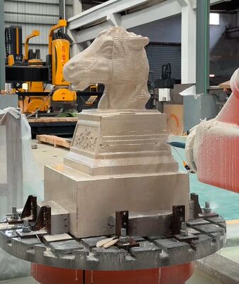 Máquina de corte de piedra CNC de 6 ejes con control interpolado y husillo BT40 para tallado a gran escala de hasta 3100 mm