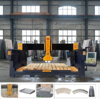 Máquina de corte de puente de eje 4+1 con mesa de trabajo de 3200x2000 mm y potencia del motor de 15kw/18.5kw para el corte de piedra de precisión
