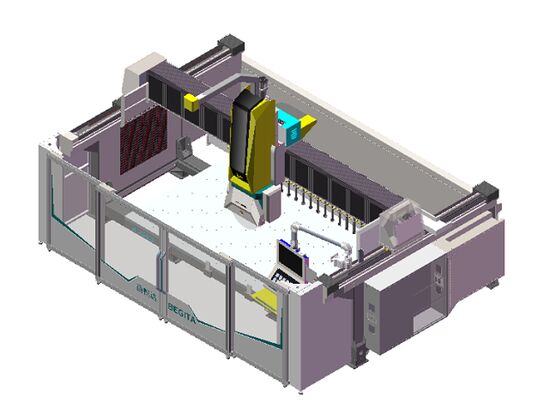 Enrutador CNC de 5 ejes con 20 kW BT40 Eje Verdadero de 5 ejes de control simultáneo y diseño de mesa híbrida para el corte de piedra de precisión