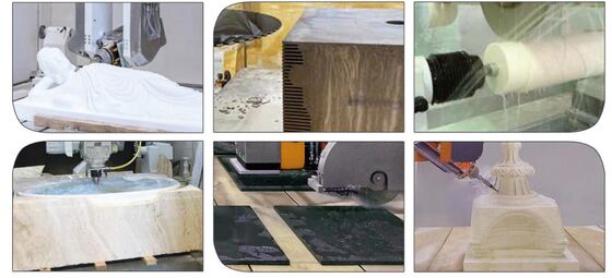 Enrutador CNC de 5 ejes con 20 kW BT40 Eje Verdadero de 5 ejes de control simultáneo y diseño de mesa híbrida para el corte de piedra de precisión