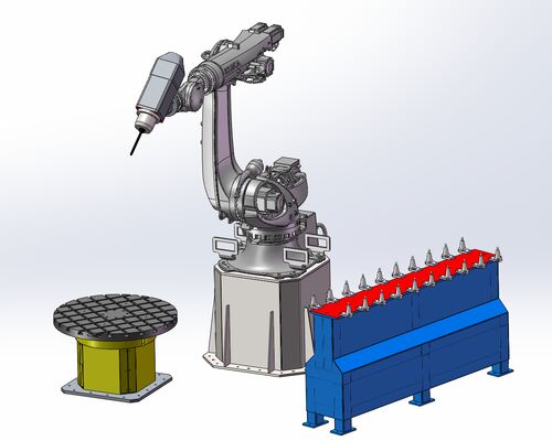 Máquina de corte de piedra de robot CNC de 6 ejes con control interpolado y husillo BT40 para tallado a gran escala de 3100 mm