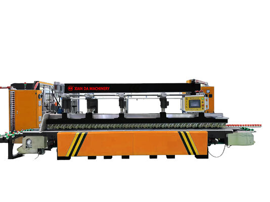 Máquina pulidora de bordes de piedra horizontal CNC de 11 cabezales para rectificado de bordes de granito, mármol y cuarzo
