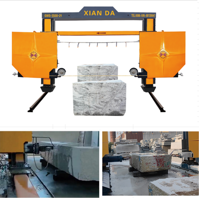 El alambre movible del PLC del CNC del pórtico vio la máquina para el corte de bloques de piedra grandes