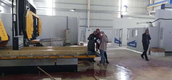 Máquina de sierra de alambre de diamante CNC de 4 ejes con mesa giratoria servo de 360° y capacidad de carga de 20 toneladas para corte de piedra