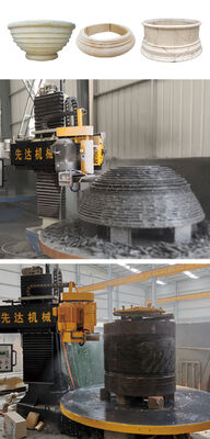 Máquina de perfilado de base y tapa de columna de control PLC para granito de mármol