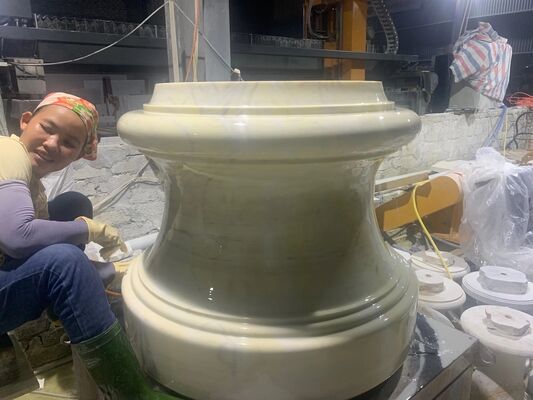Máquina de perfilado de base y tapa de columna de control PLC para granito de mármol
