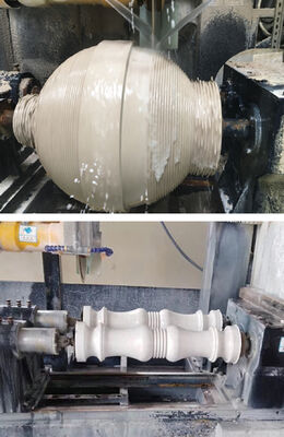 Máquina de corte de balaustres de dos piezas con control PLC/CNC para mármol y granito